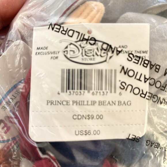 Sleeping Beauty Prince Phillip Maleficent Aurora Disney Store Bean Bag Set of 3 - Picture 8 of 9